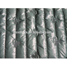 Fashion polyester stripe padded fabric with quilting for down coats/jacket